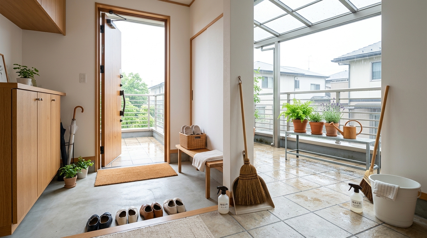 梅雨の玄関・ベランダを「雨汚れ・湿気・虫の溜まり場」にしない6月ルーティン完全版